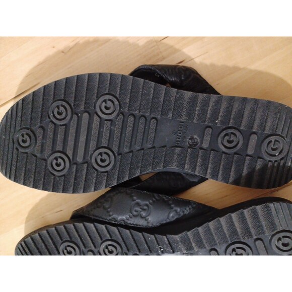 Lot Of 2 Gucci GG Black Red Leather Thong Men Sandal Slide US7.5 EU40 GUCCI/UK7G main image 9